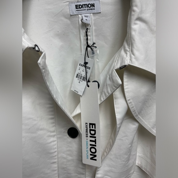 **NEW** Express Edition x Simon Spurr Trench Coat - White size XL - Picture 4 of 5